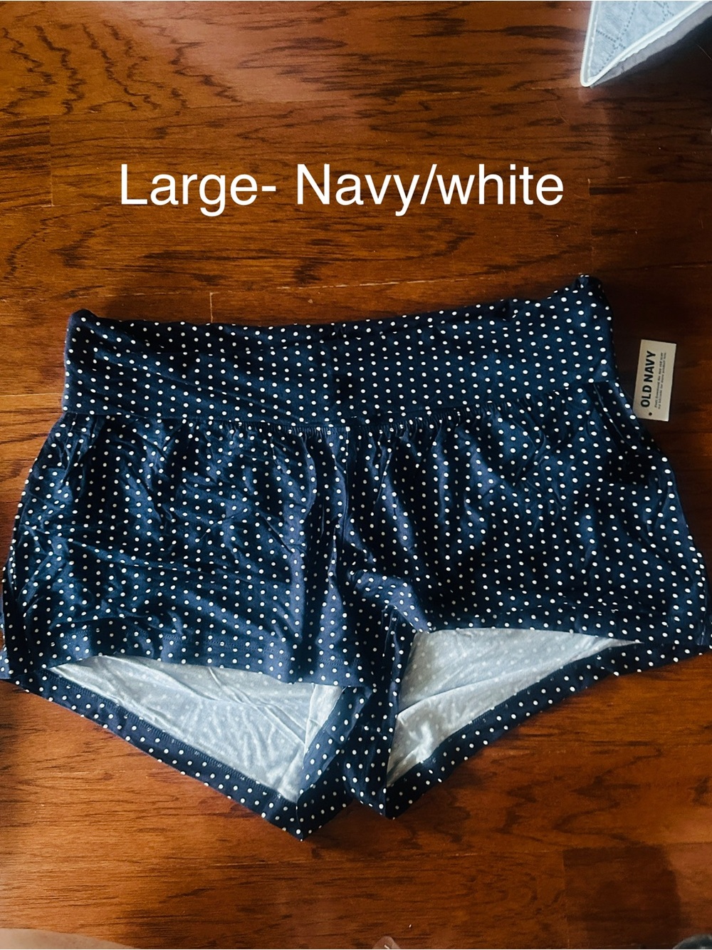 Old Navy Maternity Navy and White Polka Dot Sleep Shorts